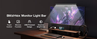 BM-RS1 Computer Monitor Lamp, Screen Monitor Light Bar for Eye Caring, USB Reading LED Task Lamp, Dimmable LED Hanging Light