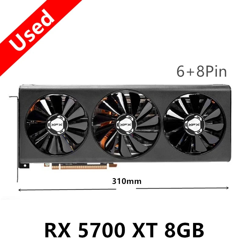 XFX RX 5700XT RX5700 XT 8GB Graphics Card GPU AMD Radeon 5700XT Video Cards RX 5700 XT Desktop PC Screen Card Computer Game Map