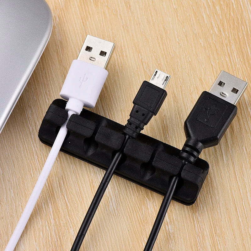 Desktop Cable Organizer USB Clips Desktop Silicone Wire Manager Cord Holder Management for Data Line Headphone Earphone