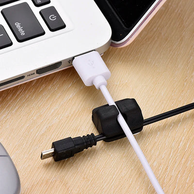 Desktop Cable Organizer USB Clips Desktop Silicone Wire Manager Cord Holder Management for Data Line Headphone Earphone