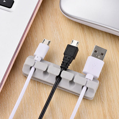 Desktop Cable Organizer USB Clips Desktop Silicone Wire Manager Cord Holder Management for Data Line Headphone Earphone