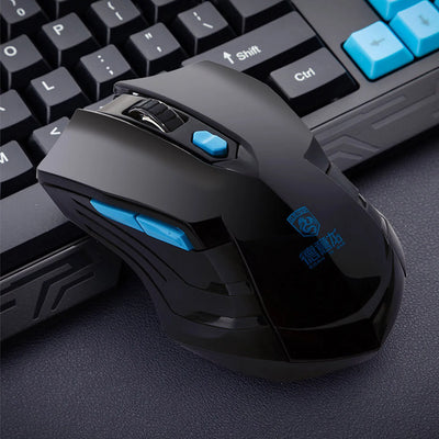 Vococal Gaming Keyboard Mouse Set Fashion 2.4G Wireless Computer Laptop PC Keypad Mice Kit for Home Office Study Gamer Black