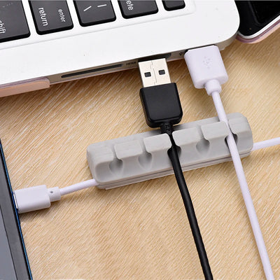 Desktop Cable Organizer USB Clips Desktop Silicone Wire Manager Cord Holder Management for Data Line Headphone Earphone