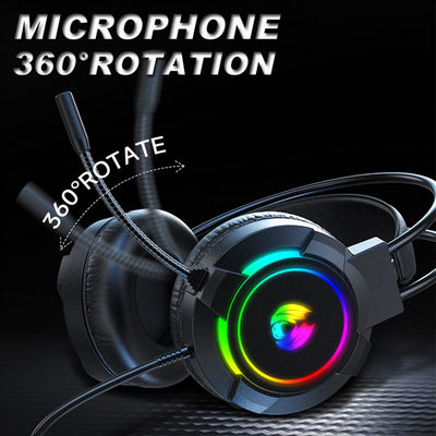 Gaming Headset 7.1 Stereo Surround Bass Headset Computer Gaming Console with Microphone RGB Headset