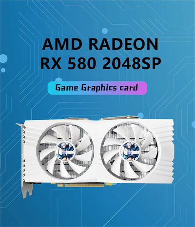 USED AXSNOW Gaming Graphics Card AMD RX580 8GB GDDR5 256Bit PCI Express 3.0 ×16 Radeon GPU Computer Video Card placa de video