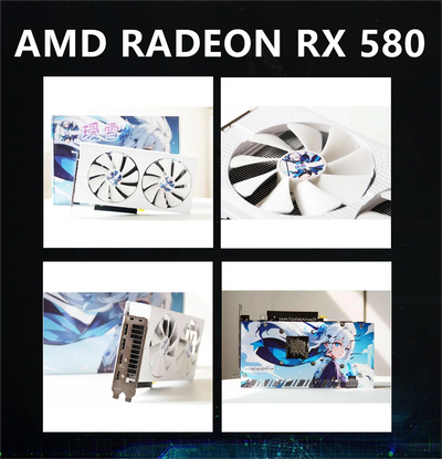 USED AXSNOW Gaming Graphics Card AMD RX580 8GB GDDR5 256Bit PCI Express 3.0 ×16 Radeon GPU Computer Video Card placa de video