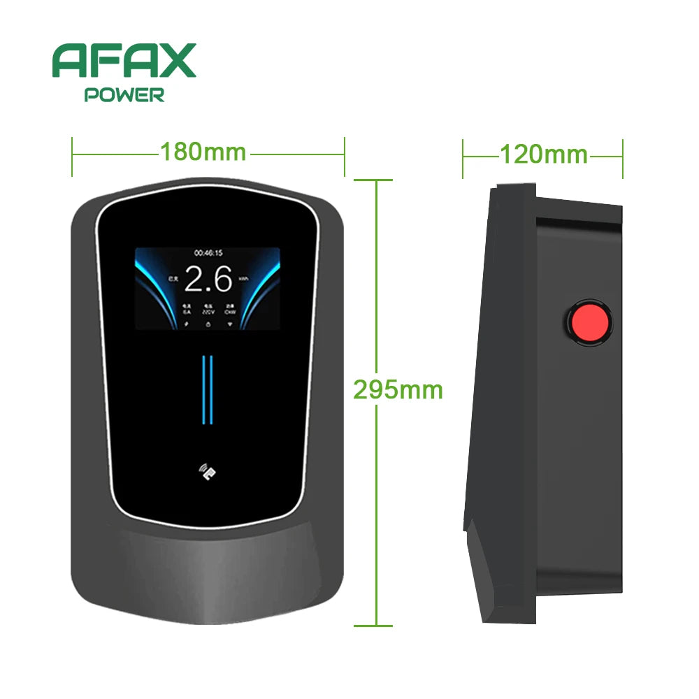 AFAX EV Charger Type2 Cable 32A EVSE Wallbox Electric Vehicle Car Charger Wallmount APP Control 7KW 11KW 22KW Charging Station