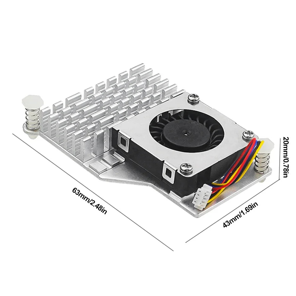 For Raspberry Pi 5 Active Cooler Official Fan Heatsink Compatible Holder Metal Heatsink Radiator Cooling Radiator