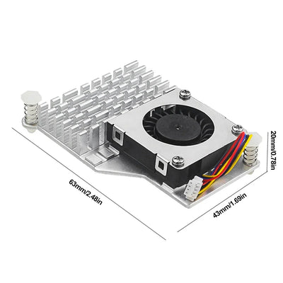 For Raspberry Pi 5 Active Cooler Official Fan Heatsink Compatible Holder Metal Heatsink Radiator Cooling Radiator