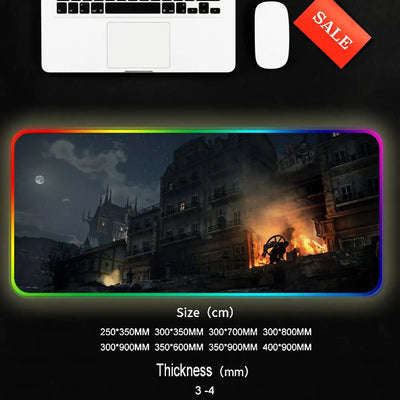 Skin Game Lies Of P Mouse Pad Gamer Rgb Desk Mat Back Light Led Mouse Setup Gaming Accessories Deskmat Big Mousepepad Backlight