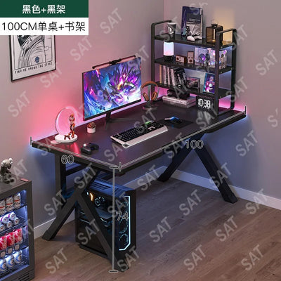 cheap modern simple gaming table and chair set with shelf for home computer gaming desk standing room decoration