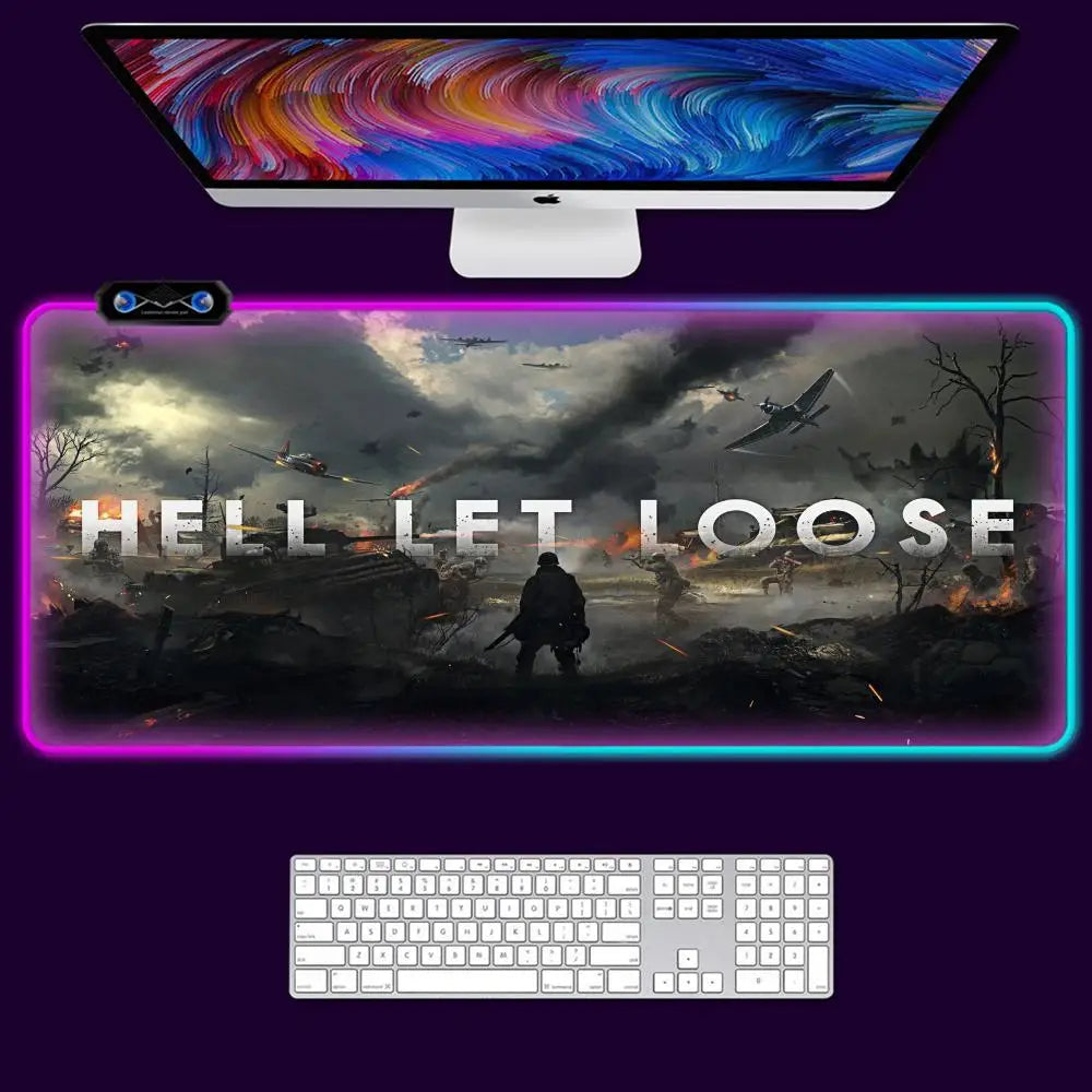 Skin Game Lies Of P Mouse Pad Gamer Rgb Desk Mat Back Light Led Mouse Setup Gaming Accessories Deskmat Big Mousepepad Backlight