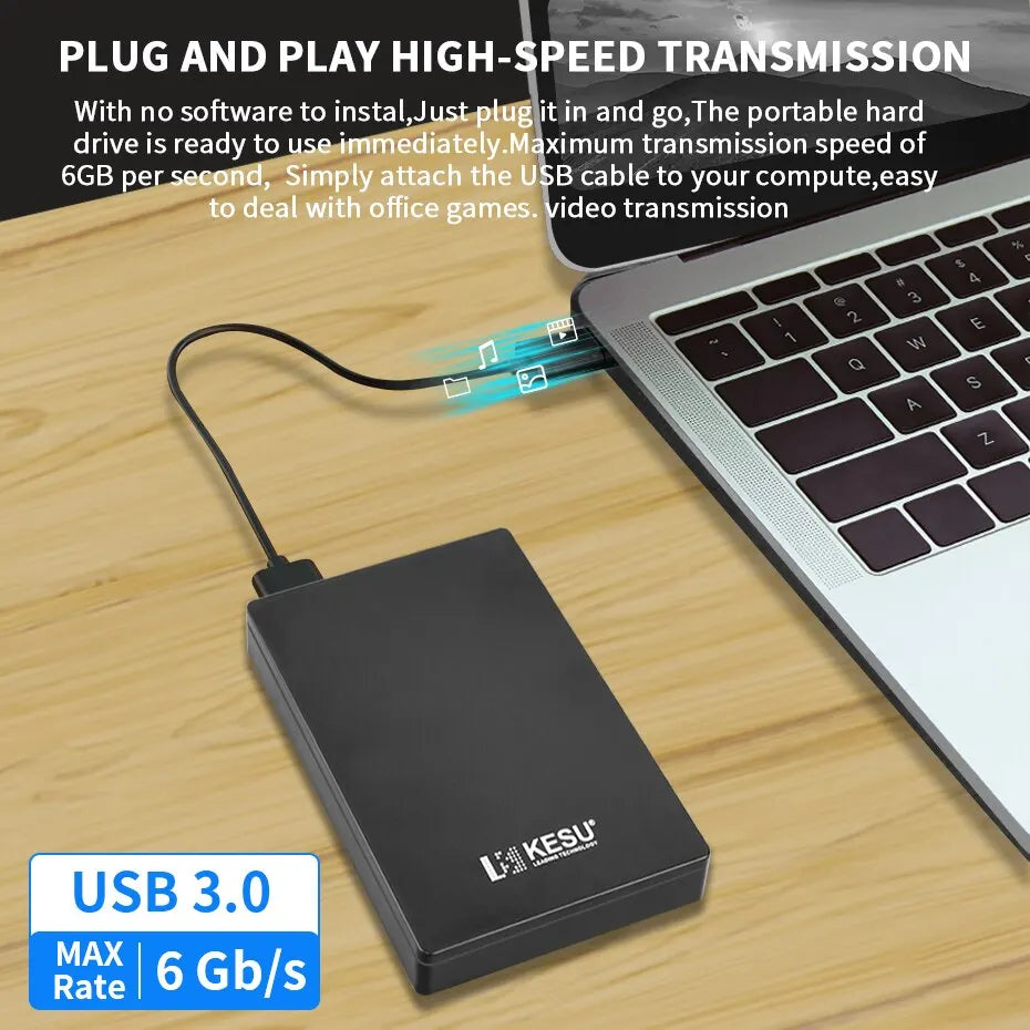 KESU HDD 2.5 Inch Portable External Hard Drive 250GB 320GB 500GB 1TB USB3.0 Storage Compatible for PC Mac Desktop MacBook