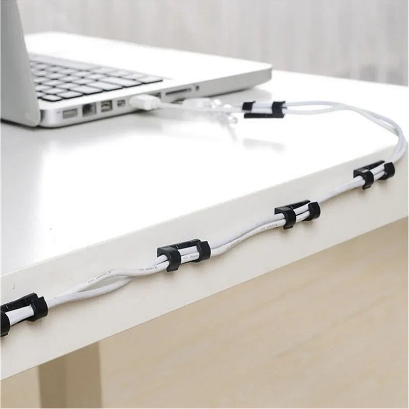 20PCS Cable Clips Organizer Self-Adhesive Drop Wire Holder Cord Management Tidy Fixed Clamp for TV PC Wire Cable Home Office