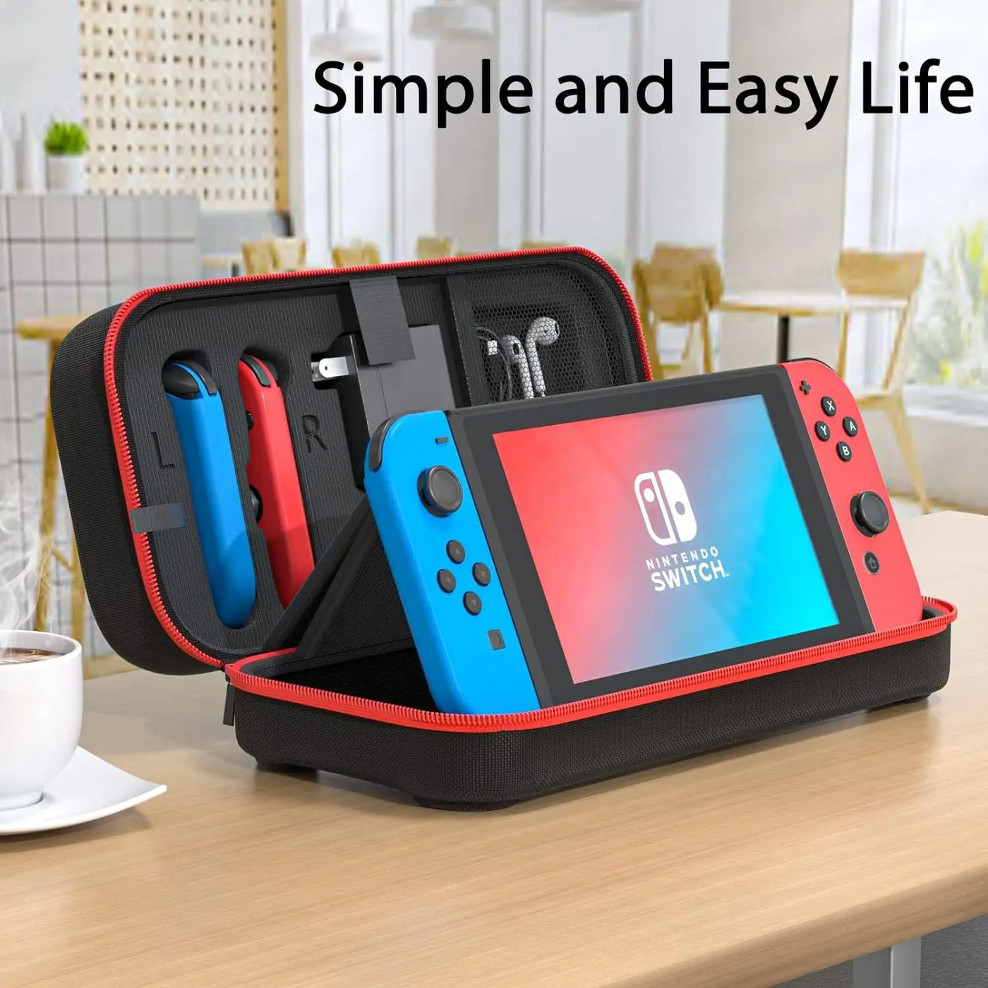 For Switch/OLED Console Compatible Carrying Case Set - Hard Portable Protective Travel Case w/ Clear Case 2in1 Set