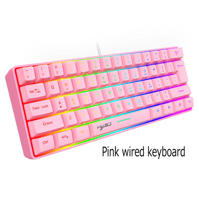 Keyboard and mouse 60% computer gaming combo kit pc Backlit wired keyboards mice kit office combos de promoção Ergonomic teclado