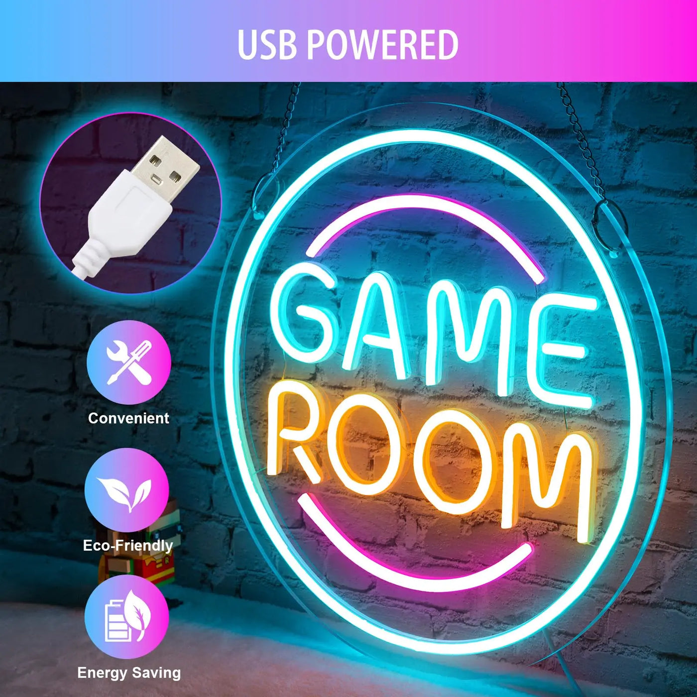 Game Zome Neon Sign LED Wall Decor USB Powered  Acrylic For Gaming Lighting Bedroom Bedside Wall Decor Gamer Party Birthday Gift