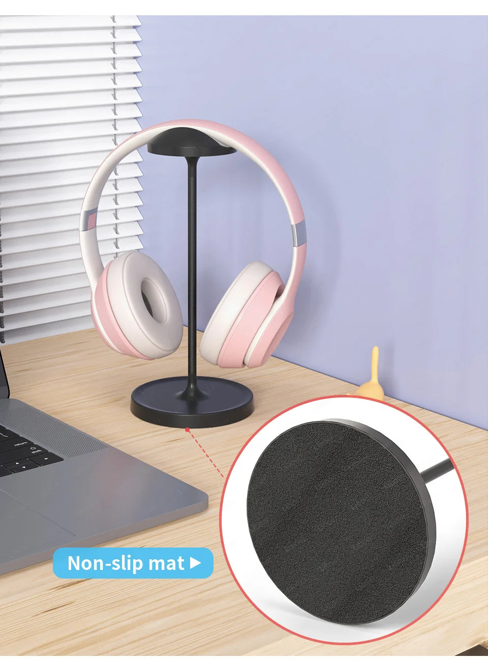 Headphone Stand for Desk Universal Gaming Headset Holder Aluminuim Rod Plastic Stable Base Earphone Stand Black White Support