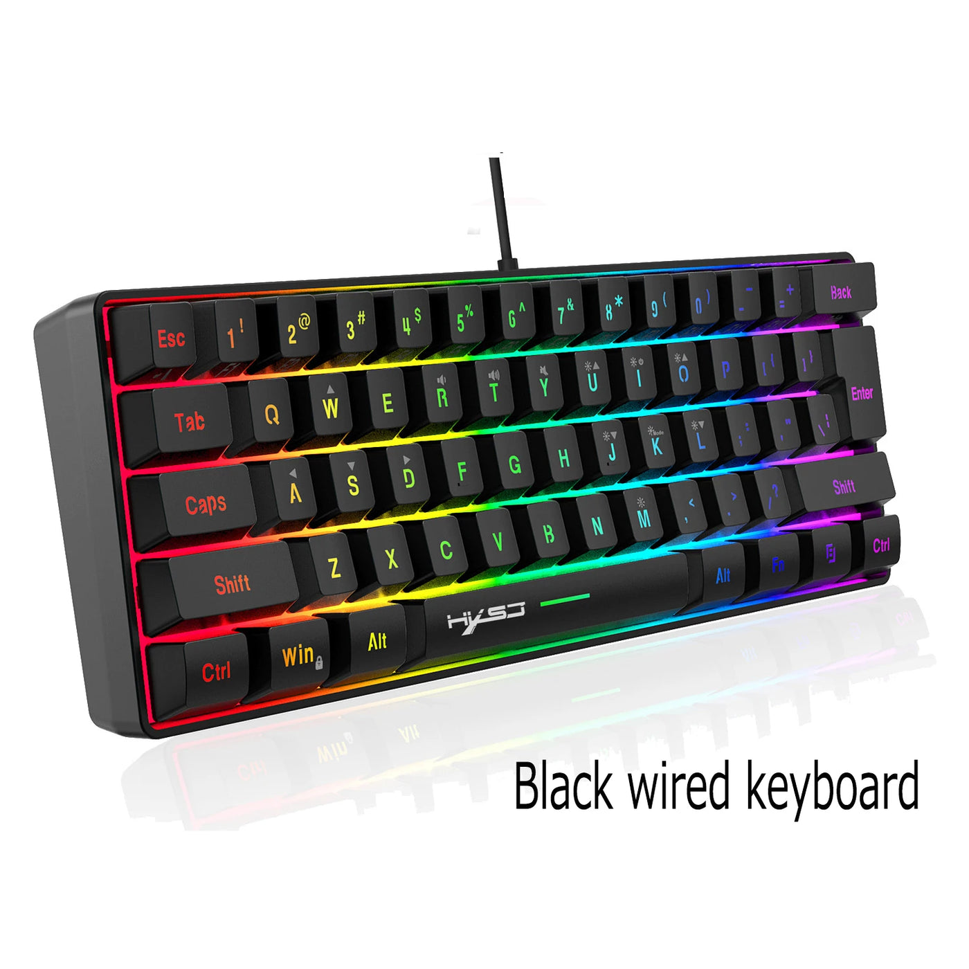 Keyboard and mouse 60% computer gaming combo kit pc Backlit wired keyboards mice kit office combos de promoção Ergonomic teclado