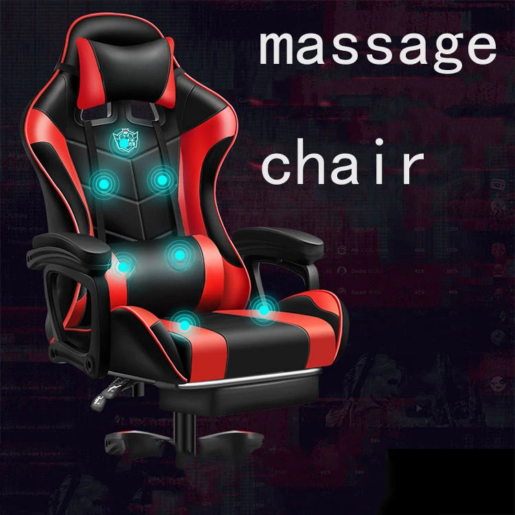 High Quality LED Colorful Lights Silla Gamer Full Massage Pro Gamer Chair Bluetooth Speakers Gaming Chair with Footrest