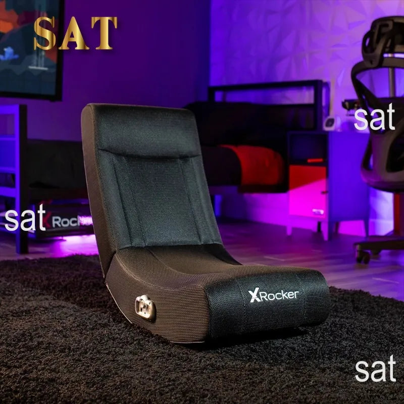 Solo RGB Floor Rocker Gaming Chair, Black Mesh 29.33 in x 14.96 in x 24.21 in