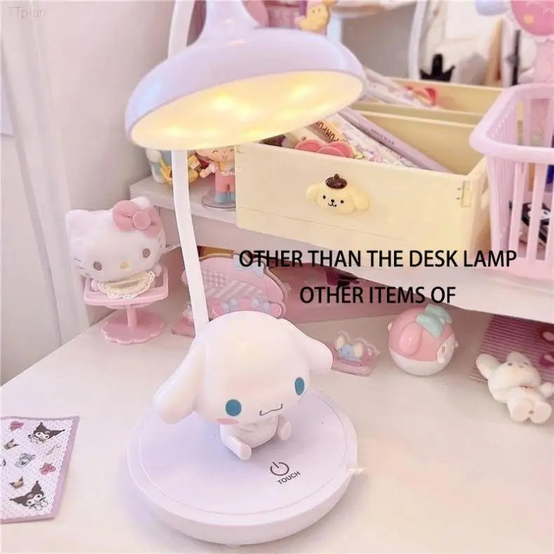 Kawaii Sanrio Cinnamoroll My Melody Cartoon LED Desktop Bedside Desk Lamp Night Light Ornaments Daily Necessities