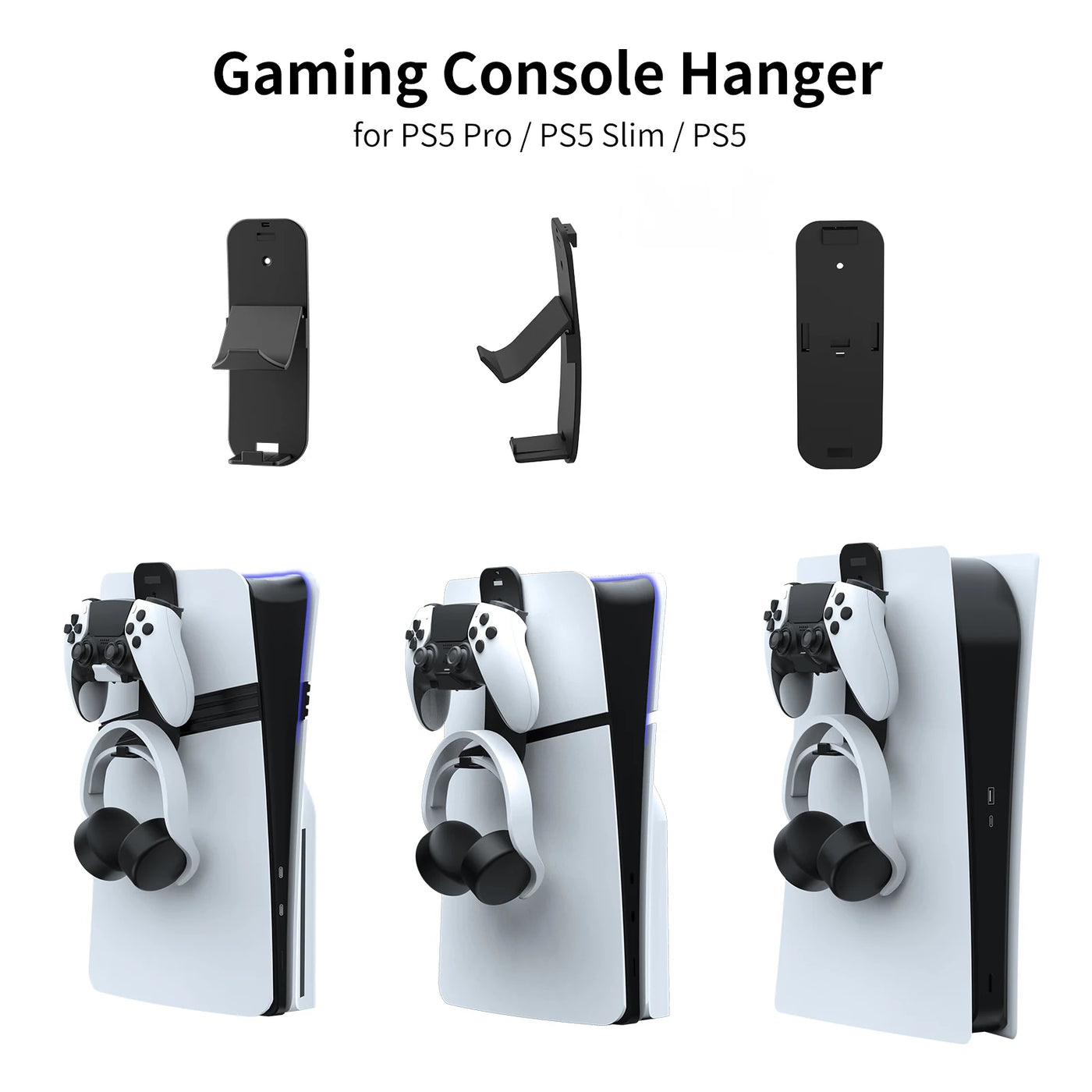 Gaming Headset Stand Rack For PS5 Pro/PS5 Slim Game Controller Headset Stand Hanging Hanger For PS5 Pro/PS5 Slim Console Game