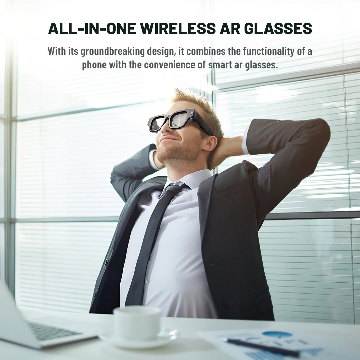 INMO Air2 AR Glasses Wireless Smart Glasses Dual Screen Touch with Control Ring ChatGPT AI Assistant Real Time Translation