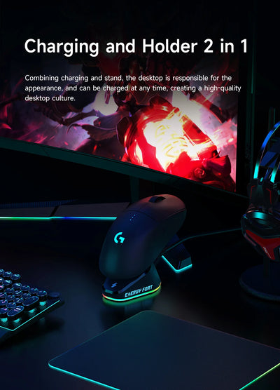 Gaming Mouse Charger For Logitech G PRO Wireless X Superlight 2 DEX G502 X Plus G703 G903 HERO Pro2 Lightspeed Mice Dock Station