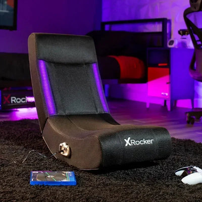 Solo RGB Floor Rocker Gaming Chair, Black Mesh 29.33 in x 14.96 in x 24.21 in