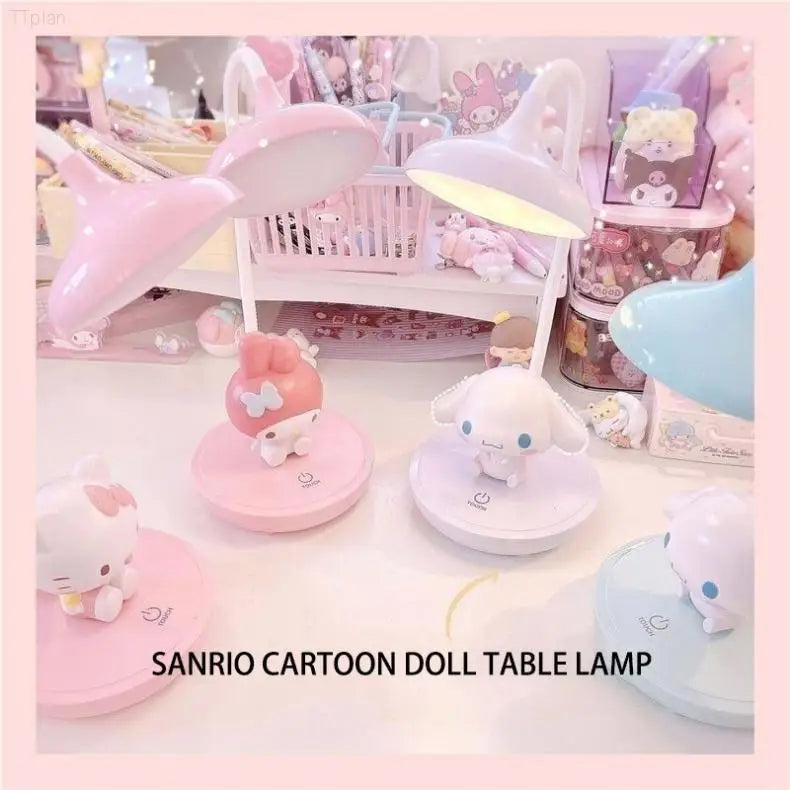 Kawaii Sanrio Cinnamoroll My Melody Cartoon LED Desktop Bedside Desk Lamp Night Light Ornaments Daily Necessities