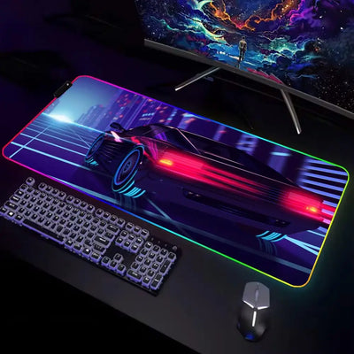 Gamer Rug Big Mouse Pad Gamer Rgb Desk Mat Back Light Led Mousepad Setup Gaming Accessories Deskmat Big Mousepepad Backlight