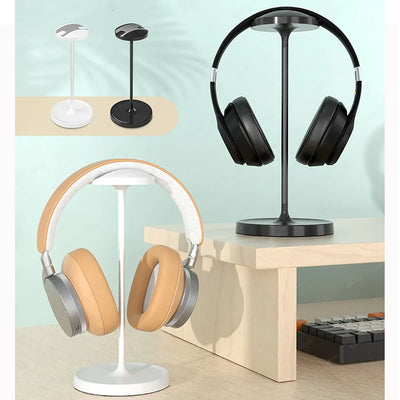 Headphone Stand for Desk Universal Gaming Headset Holder Aluminuim Rod Plastic Stable Base Earphone Stand Black White Support