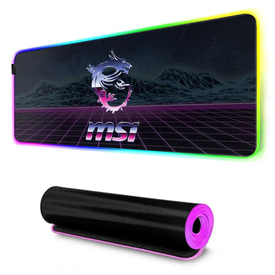 M-MSI Logo Mouse Pad Gamer Rgb Desk Mat Back Light Led Mousepad Setup Gaming Accessories Deskmat Big Mousepad Backlight