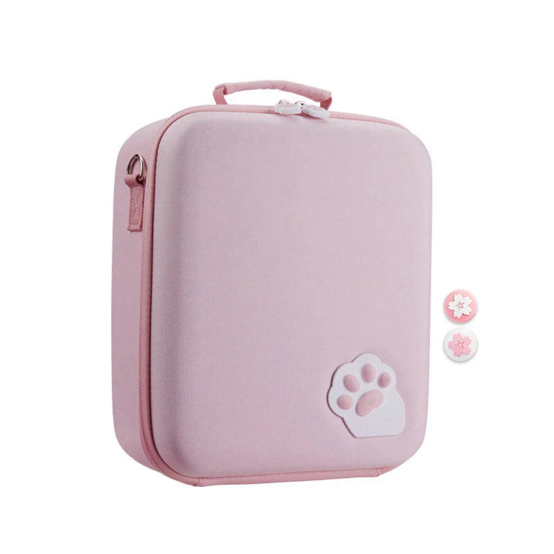 Kawaii Carrying Travel Case for Nintendo Switch/Switch OLED Console Pouch Bag Gaming Accessories with Free Thumbstick Grips