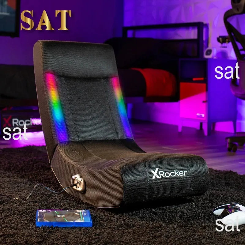 Solo RGB Floor Rocker Gaming Chair, Black Mesh 29.33 in x 14.96 in x 24.21 in