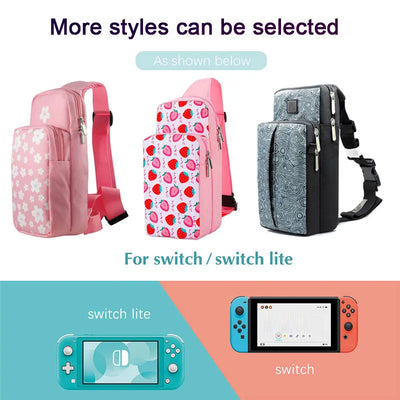 Crossbody Storage Chest Bag For Nintendo Switch Oled Travel Carry Case NS Lite Game Console Dock Backpack Pouch Accessories