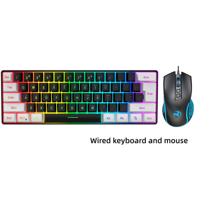 Keyboard and mouse 60% computer gaming combo kit pc Backlit wired keyboards mice kit office combos de promoção Ergonomic teclado