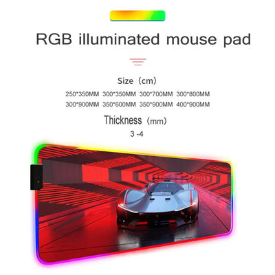 Gamer Rug Big Mouse Pad Gamer Rgb Desk Mat Back Light Led Mousepad Setup Gaming Accessories Deskmat Big Mousepepad Backlight