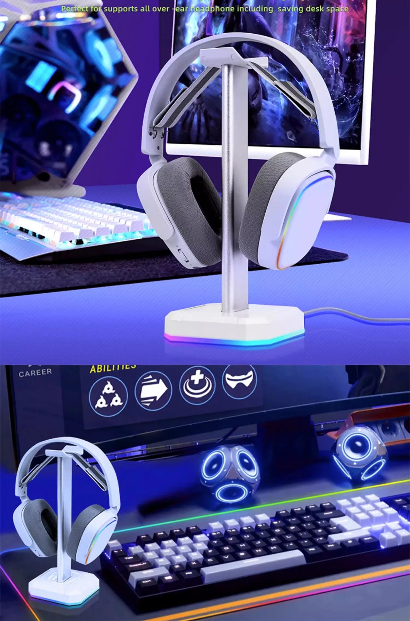 Headset Stand for Gaming Headsets Creative Earphone Holder Display Headphone Stand Desk Gaming Headphone Stand Headset Stand