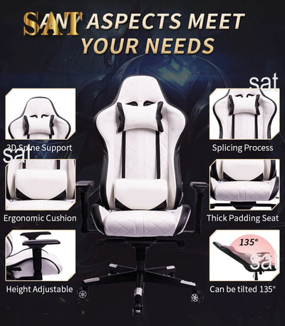 Wholesale White Synthetic Leather PP Adjustable Armrest Blanca Silla Gamer Gaming Chair