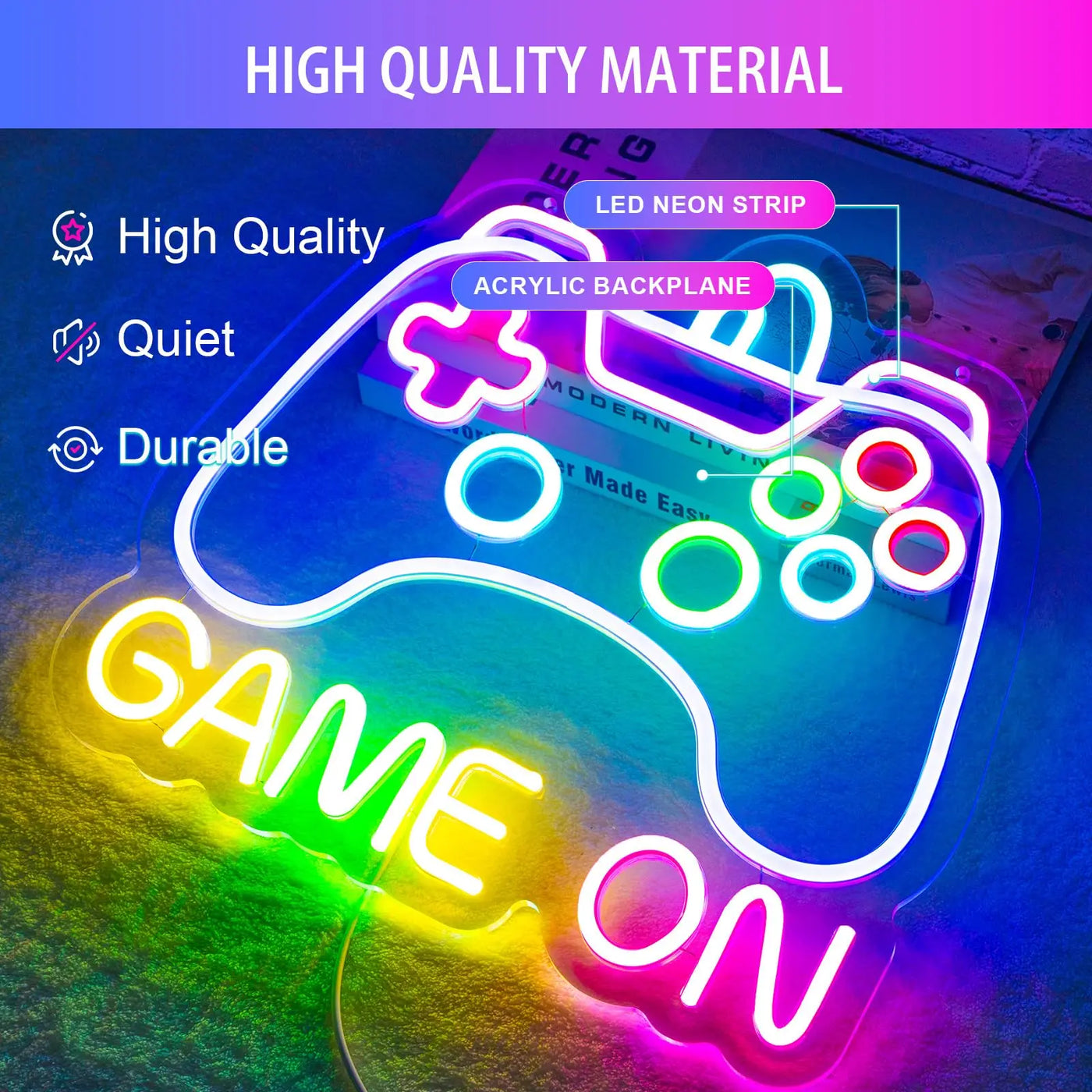 Game Zome Neon Sign LED Wall Decor USB Powered  Acrylic For Gaming Lighting Bedroom Bedside Wall Decor Gamer Party Birthday Gift