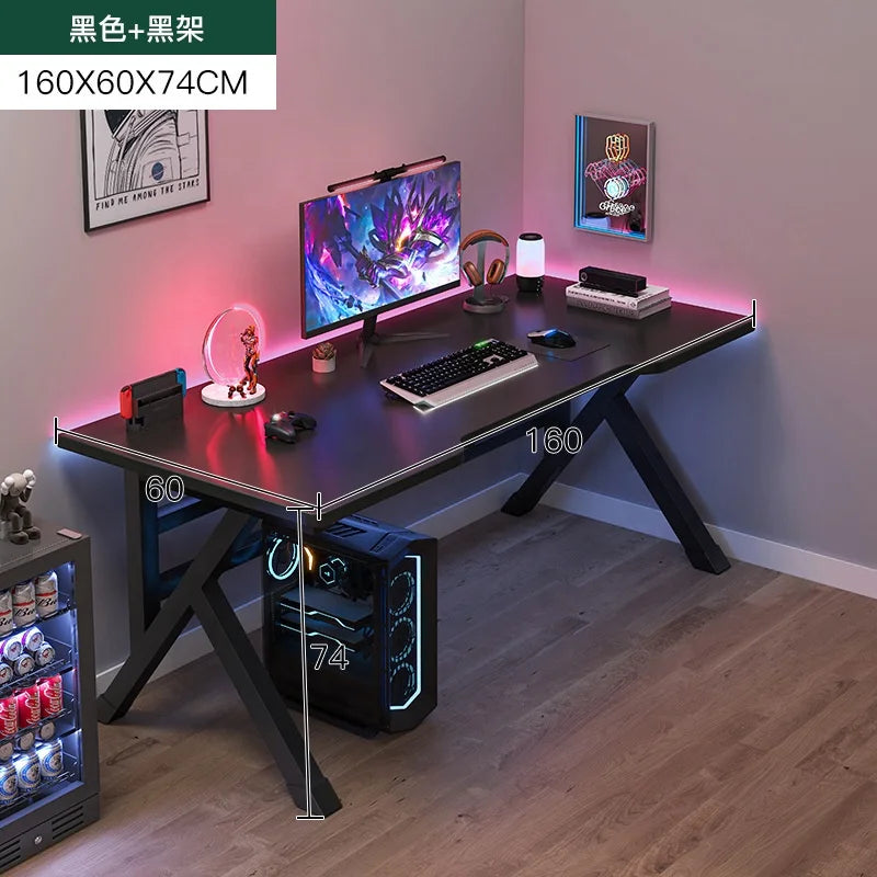 cheap modern simple gaming table and chair set with shelf for home computer gaming desk standing room decoration