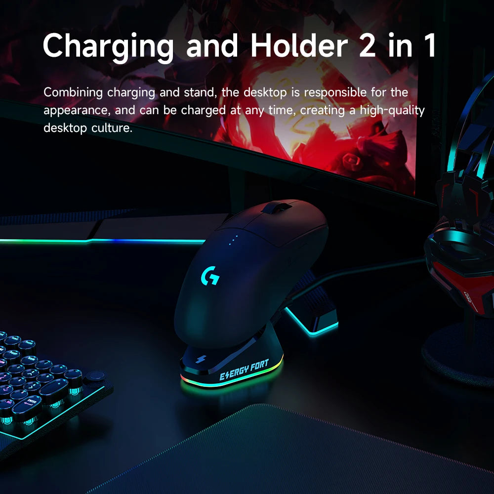 Gaming Mouse Charger For Logitech G PRO Wireless X Superlight 2 DEX G502 X Plus G703 G903 HERO Pro2 Lightspeed Mice Dock Station