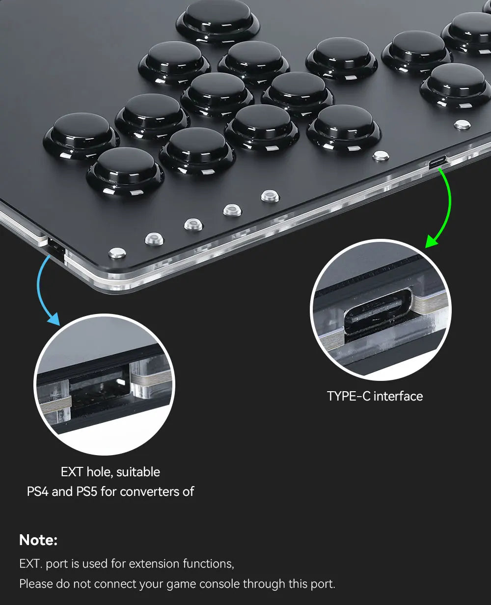 Haute42- COSMOX Hitbox Fighting Gaming Joystick For PC/PS3/PS4/PS5/XBOX Switch Steam Leverless Controller Rims Rim Button Rim