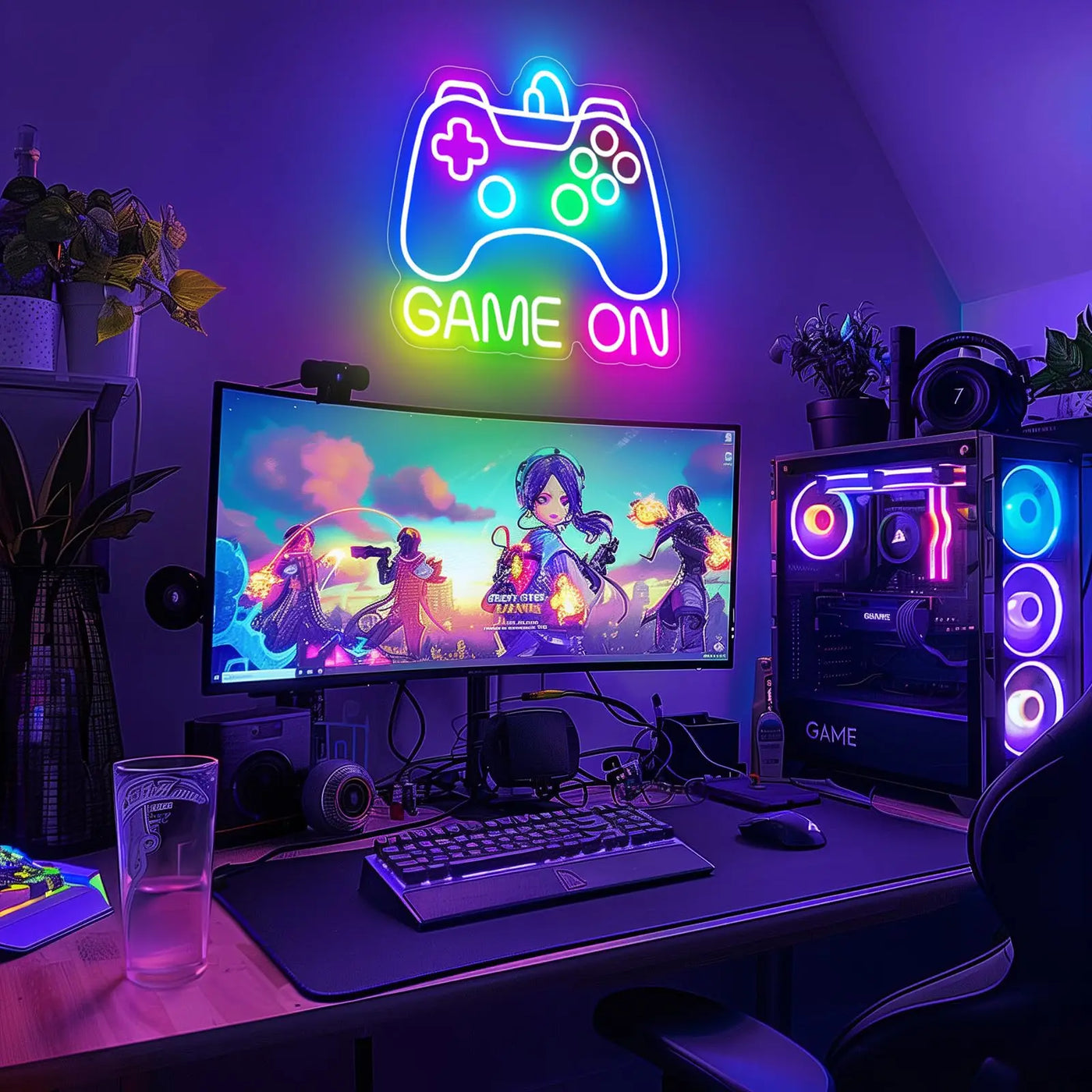 Game Zome Neon Sign LED Wall Decor USB Powered  Acrylic For Gaming Lighting Bedroom Bedside Wall Decor Gamer Party Birthday Gift