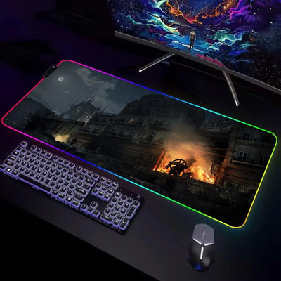 Skin Game Lies Of P Mouse Pad Gamer Rgb Desk Mat Back Light Led Mouse Setup Gaming Accessories Deskmat Big Mousepepad Backlight