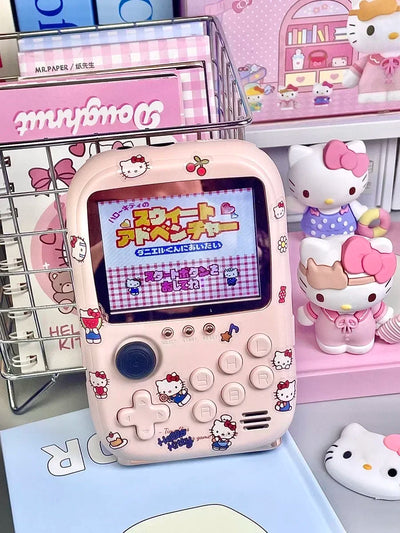 Hello Kitty Power Bank Mini Game Portable Retro Handheld Game Console Soft Light Color Screen Birthday Toys Girls' Gifts