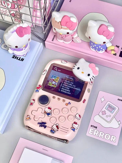 Hello Kitty Power Bank Mini Game Portable Retro Handheld Game Console Soft Light Color Screen Birthday Toys Girls' Gifts