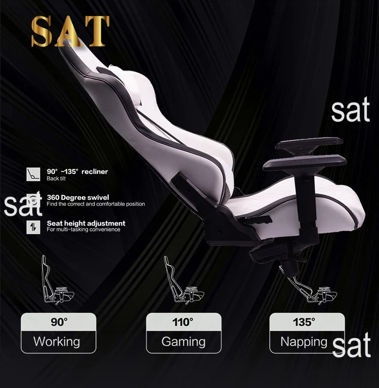 Wholesale White Synthetic Leather PP Adjustable Armrest Blanca Silla Gamer Gaming Chair